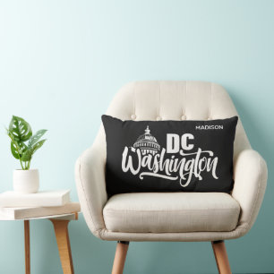 Benutzerdefinierter Name & Farbe Washington DC Lendenkissen