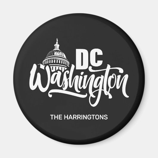 Benutzerdefinierter Name & Farbe Washington DC Magnet (Vorne)