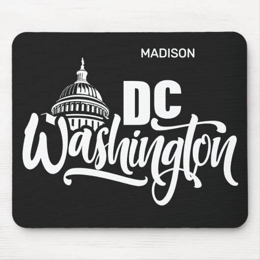 Benutzerdefinierter Name & Farbe Washington DC Mousepad (Vorne)