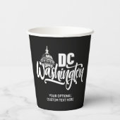 Benutzerdefinierter Name & Farbe Washington DC Pappbecher (Rückseite)
