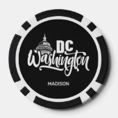 Benutzerdefinierter Name & Farbe Washington DC Pokerchips (Rückseite)