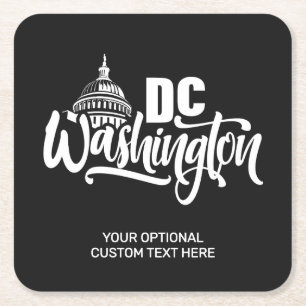 Benutzerdefinierter Name & Farbe Washington DC Rechteckiger Pappuntersetzer