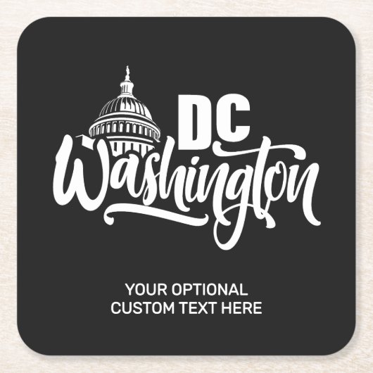 Benutzerdefinierter Name & Farbe Washington DC Rechteckiger Pappuntersetzer (Vorderseite)