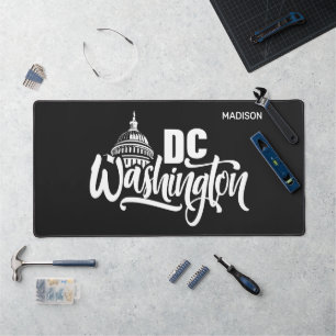 Benutzerdefinierter Name & Farbe Washington DC Schreibtischunterlage