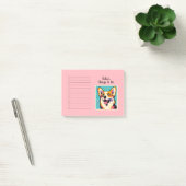 Benutzerdefinierter Name Farbiger Corgi Pop Art Post-it Klebezettel (Büro)