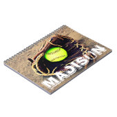 Benutzerdefinierter Name Fastfeld-Softball-Noteboo Notizblock (Linke Seite)