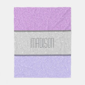 Benutzerdefinierter Name Faux Glitter Bling Fleecedecke (Vorderseite)