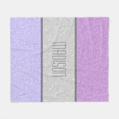 Benutzerdefinierter Name Faux Glitter Bling Fleecedecke (Vorderseite (Horizontal))