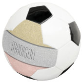 Benutzerdefinierter Name Faux Glitter Bling Fußball (Dreiviertel)