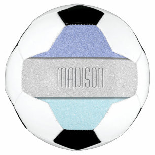Benutzerdefinierter Name Faux Glitter Bling Fußball