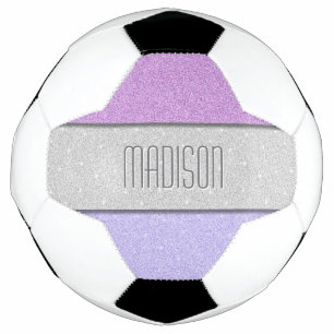 Benutzerdefinierter Name Faux Glitter Bling Fußball