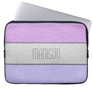 Benutzerdefinierter Name Faux Glitter Bling Laptopschutzhülle