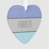 Benutzerdefinierter Name Faux Glitter Bling Ornament (Vorderseite)