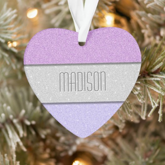 Benutzerdefinierter Name Faux Glitter Bling Ornament (Baum)