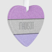 Benutzerdefinierter Name Faux Glitter Bling Ornament (Vorderseite)