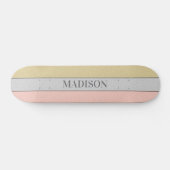 Benutzerdefinierter Name Faux Glitter Bling Skateboard (Horizontal)