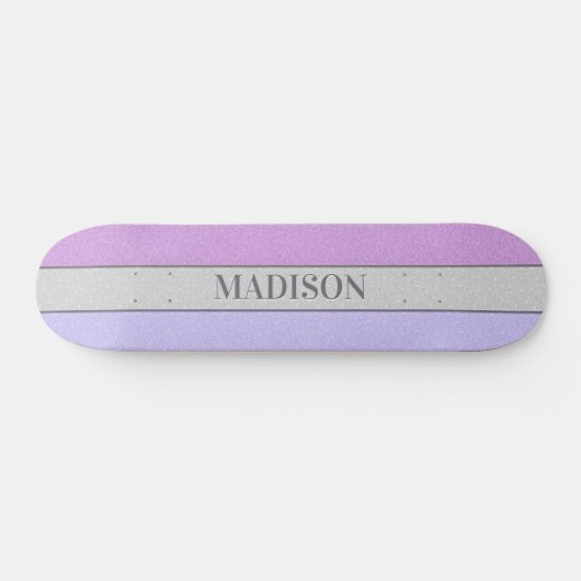 Benutzerdefinierter Name Faux Glitter Bling Skateboard (Horizontal)