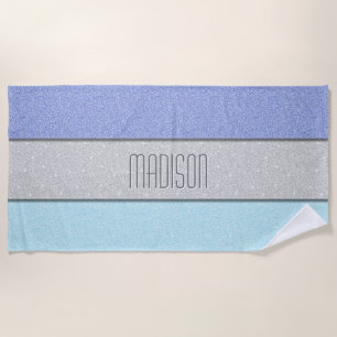Benutzerdefinierter Name Faux Glitter Bling Strandtuch