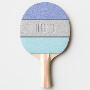 Benutzerdefinierter Name Faux Glitter Bling Tischtennis Schläger