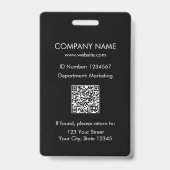 Benutzerdefinierter Name Firmenlogo Mitarbeiter Ausweis (Rückseite)