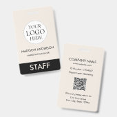 Benutzerdefinierter Name Firmenlogo Mitarbeiter Ausweis (Front & Back)