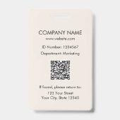 Benutzerdefinierter Name Firmenlogo Mitarbeiter Ausweis (Back)