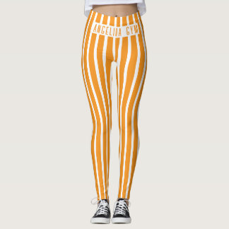 Benutzerdefinierter Name Fitnessstudio Orange und  Leggings
