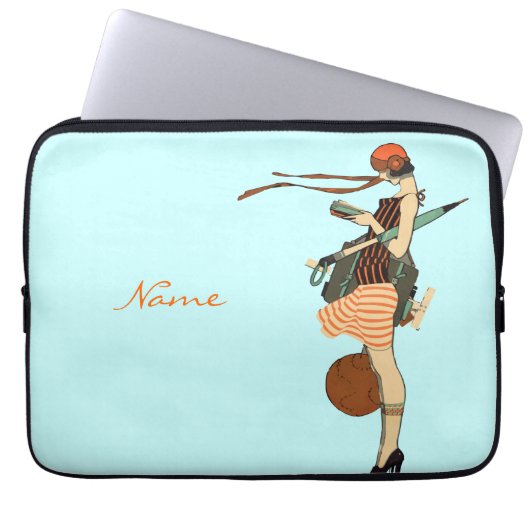 Benutzerdefinierter Name Flapper Laptopschutzhülle (Vorderseite)