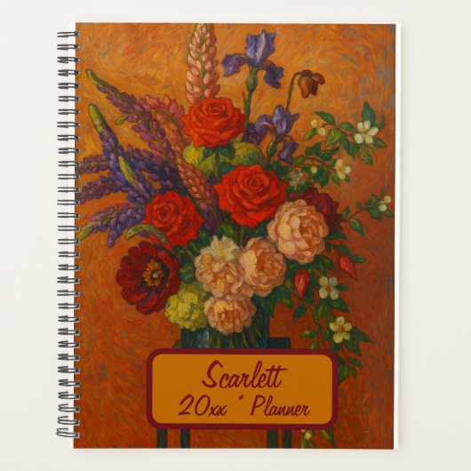 Benutzerdefinierter Name Floral Planner Planer (Vorderseite)