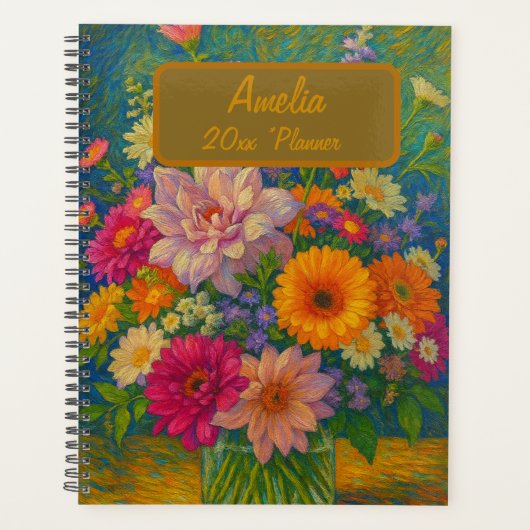 Benutzerdefinierter Name Floral Planner Planer (Vorderseite)