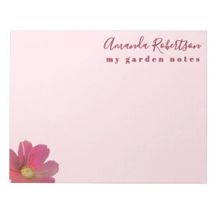 Benutzerdefinierter Name Floral Wasserfarbe Pastel Notizblock