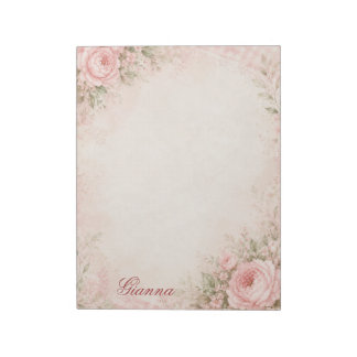 Benutzerdefinierter Name Florales Notizbuch Notizblock