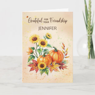 Benutzerdefinierter Name Freund an Thanksgiving-So Karte