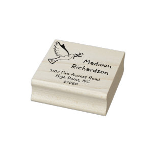 Benutzerdefinierter Name Friedenstaube Rücksendead Gummistempel