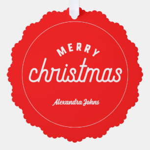 Benutzerdefinierter Name Frohe Weihnachten Papiero Ornament Karte