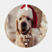 Benutzerdefinierter Name für 2 Foto und Monogramm Ornament Aus Metall (Vorderseite)