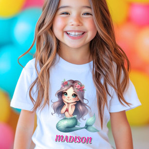 Benutzerdefinierter Name für Meerjungfrau-Mädchen T-Shirt