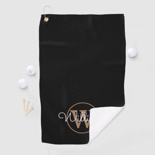 Benutzerdefinierter Name für Monogramm Skript Schw Golfhandtuch (Insitu)