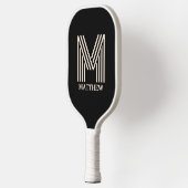 Benutzerdefinierter Name für Monogramm-Skripte Pickleball Schläger (Links)