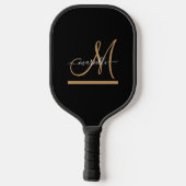 Benutzerdefinierter Name für Monogramm-Skripte Pickleball Schläger (Rückseite)