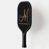 Benutzerdefinierter Name für Monogramm-Skripte Pickleball Schläger (Links)