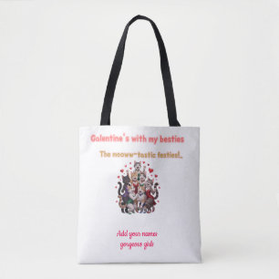 Benutzerdefinierter Name Galentine's Day Besties Tasche