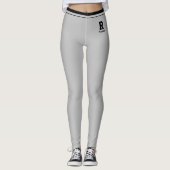 Benutzerdefinierter Name Geburtstag Glitzern Silbe Leggings (Vorderseite)