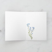 Benutzerdefinierter Name Geburtstag Vergissmeinnic Karte (Innenseite)