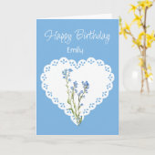 Benutzerdefinierter Name Geburtstag Vergissmeinnic Karte (Gelbe Blume)