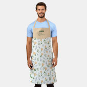 Benutzerdefinierter Name Gelbe Blumen Schürze (Getragen)