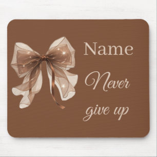 Benutzerdefinierter Name "Gib niemals auf" Ästheti Mousepad