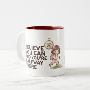 Benutzerdefinierter Name Glaube daran, dass du es Zweifarbige Tasse