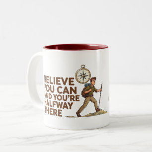 Benutzerdefinierter Name Glaube daran, dass du es Zweifarbige Tasse