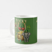 Benutzerdefinierter Name Glücksbringer  Kaffeetasse (Vorderseite Links)
